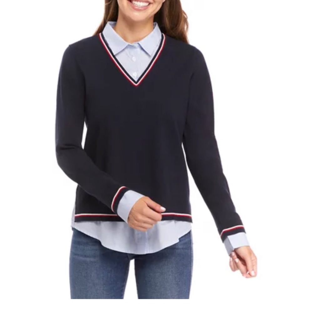Tommy Hilfiger Women's 2Fer V-Neck Sweater